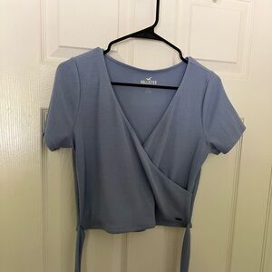 Hollister Light Blue Wrap Top